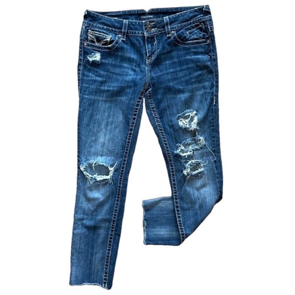 Vigoss Denim - 🔥 VIGOSS Women’s The Chelsea Mid-Rise Skinny Distressed Jeans Sz 11/12 ✨